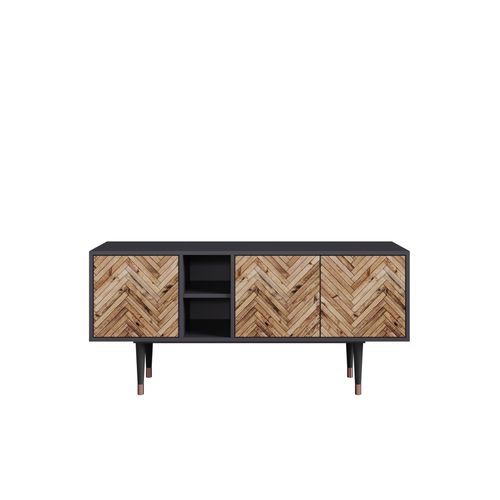 Ottohome Meuble Tv5-309 Antracit 3 Portes 149x41x67 Cm