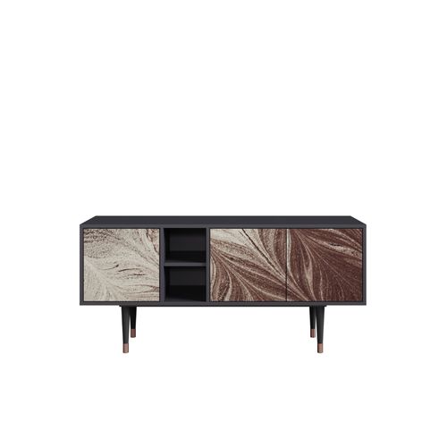 Ottohome Meuble Tv5-318 Antracit 3 Portes 149x41x67 Cm