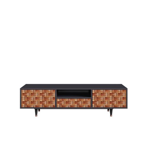 Ottohome Meuble Tv6-304 Antracit 1 Tiroirs 2 Portes 170x41x57 Cm