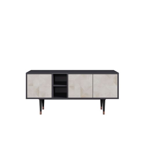Ottohome Meuble Tv5-321 Antracit 3 Portes 149x41x67 Cm