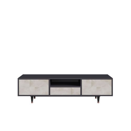 Ottohome Meuble Tv6-321 Antracit 1 Tiroirs 2 Portes 170x41x57 Cm