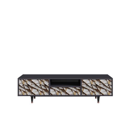 Ottohome Meuble Tv6-319 Antracit 1 Tiroirs 2 Portes 170x41x57 Cm