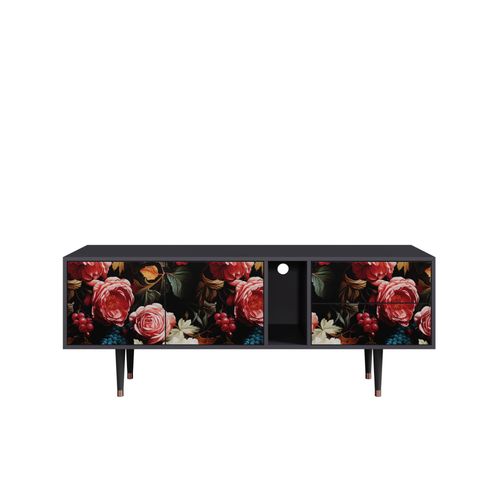 Ottohome Meuble Tv1-324 Antracit 2 Tiroirs 2 Portes 170x48x67 Cm