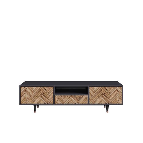 Ottohome Meuble Tv6-309 Antracit 1 Tiroirs 2 Portes 170x41x57 Cm