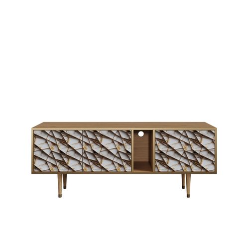 Ottohome Meuble Tv1-319 Chêne 2 Tiroirs 2 Portes 170x48x67 Cm