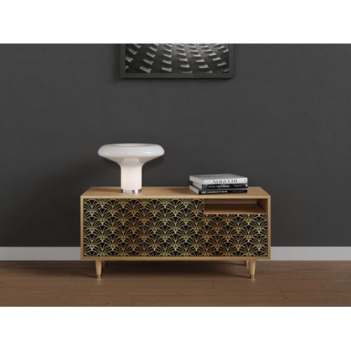 Ottohome Meuble Tv7-303 Chêne 2 Tiroirs 2 Portes 125x41x57 Cm