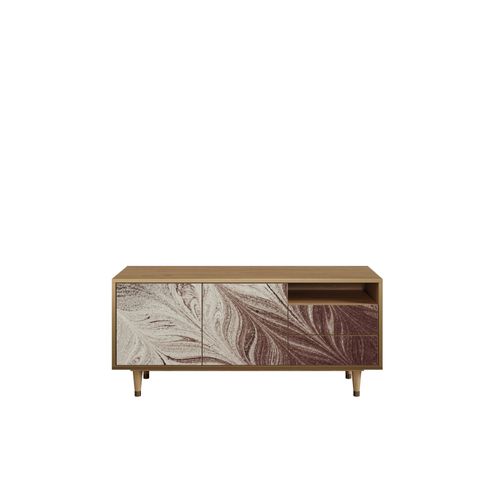 Ottohome Meuble Tv7-318 Chêne 2 Tiroirs 2 Portes 125x41x57 Cm