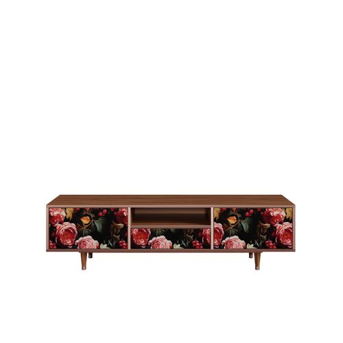 Ottohome Meuble Tv6-324 Noyer 1 Tiroirs 2 Portes 170x41x57 Cm