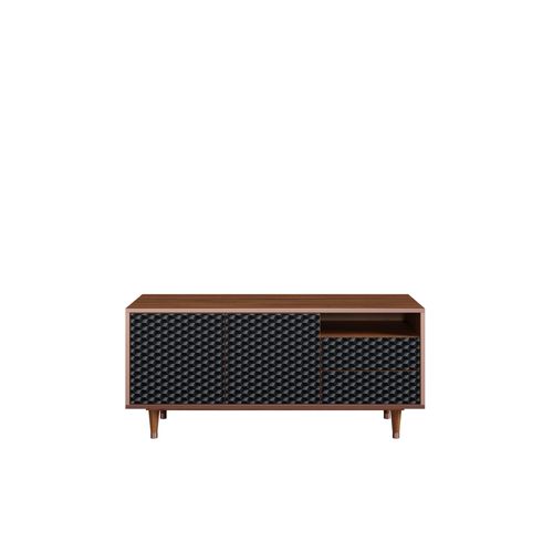 Ottohome Meuble Tv7-315 Noyer 2 Tiroirs 2 Portes 125x41x57 Cm