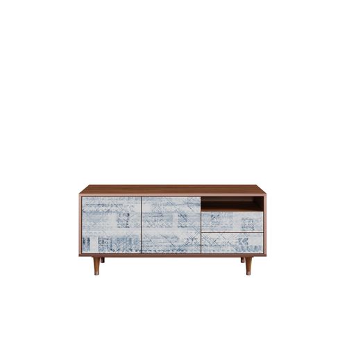 Ottohome Meuble Tv7-316 Noyer 2 Tiroirs 2 Portes 125x41x57 Cm