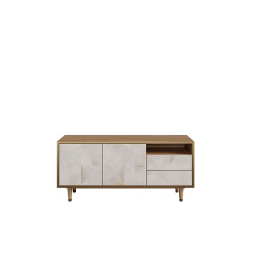 Ottohome Meuble Tv7-321 Chêne 2 Tiroirs 2 Portes 125x41x57 Cm