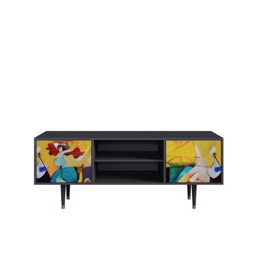 Ottohome Meuble Tv2-306 Antracit 2 Portes 170x48x67 Cm