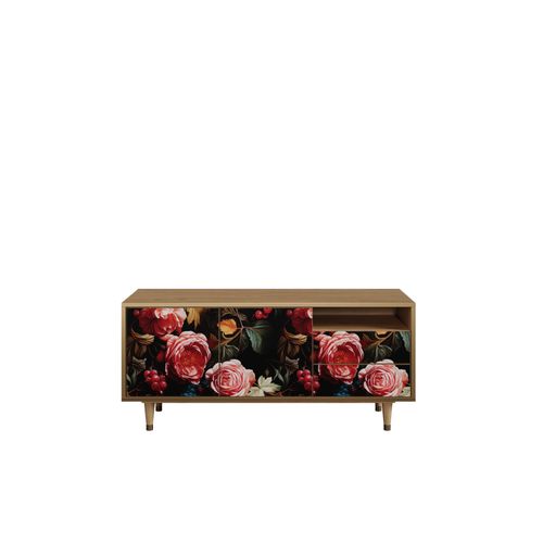 Ottohome Meuble Tv7-324 Chêne 2 Tiroirs 2 Portes 125x41x57 Cm