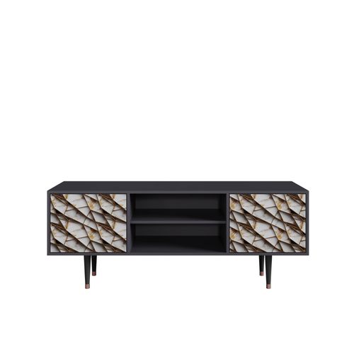 Ottohome Meuble Tv2-319 Antracit 2 Portes 170x48x67 Cm