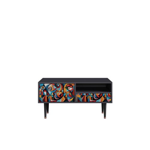 Ottohome Meuble Tv3-323 Antracit 1 Tiroirs 1 Porte 114x48x57 Cm