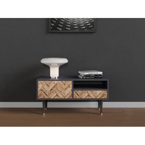 Ottohome Meuble Tv3-309 Antracit 1 Tiroirs 1 Porte 114x48x57 Cm
