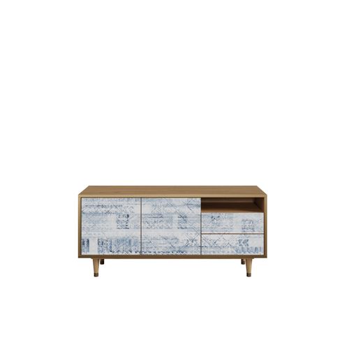 Ottohome Meuble Tv7-316 Chêne 2 Tiroirs 2 Portes 125x41x57 Cm