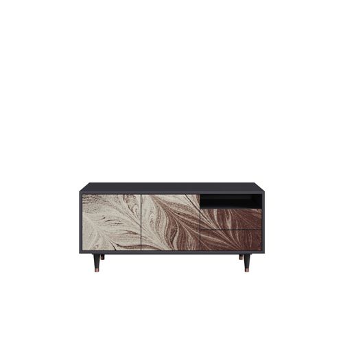 Ottohome Meuble Tv7-318 Antracit 2 Tiroirs 2 Portes 125x41x57 Cm