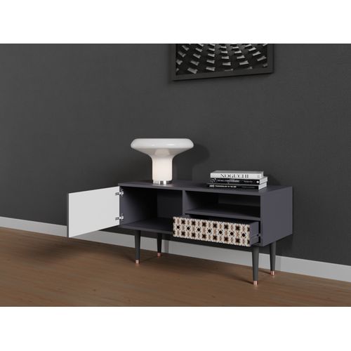 Ottohome Meuble Tv3-314 Antracit 1 Tiroirs 1 Porte 114x48x57 Cm