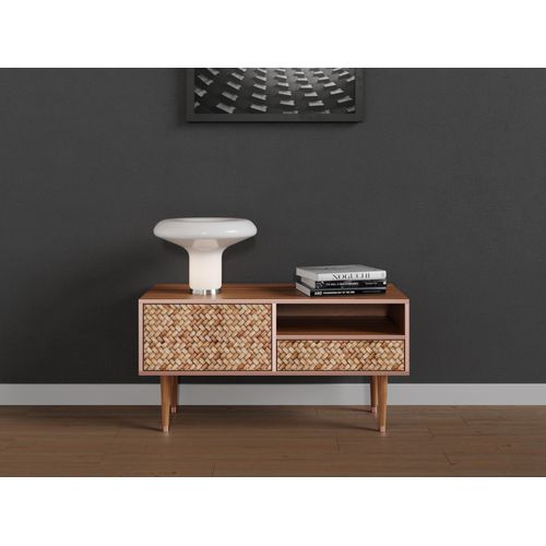 Ottohome Meuble Tv3-311 Noyer 1 Tiroirs 1 Porte 114x48x57 Cm