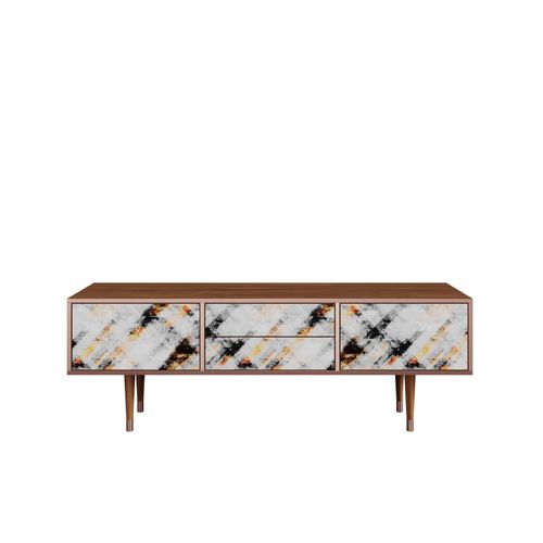 Ottohome Meuble Tv4-302 Noyer 2 Tiroirs 2 Portes 170x48x57 Cm