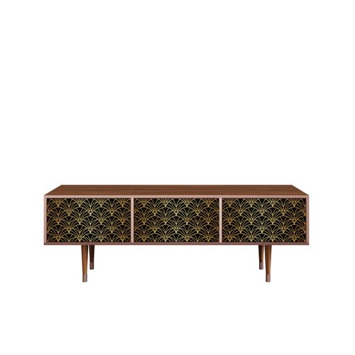 Ottohome Meuble Tv4-303 Noyer 2 Tiroirs 2 Portes 170x48x57 Cm