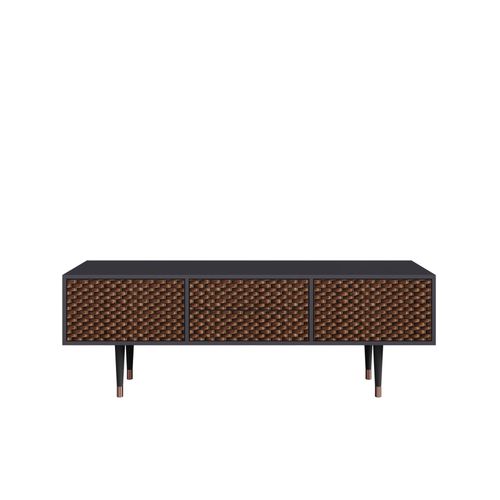 Ottohome Meuble Tv4-305 Antracit 2 Tiroirs 2 Portes 170x48x57 Cm