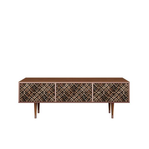 Ottohome Meuble Tv4-317 Noyer 2 Tiroirs 2 Portes 170x48x57 Cm