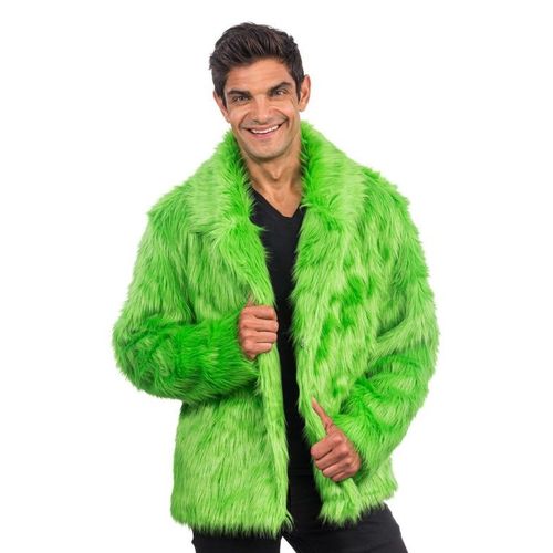 Manteau En Fausse Fourrure Verte Adulte - Taille: L