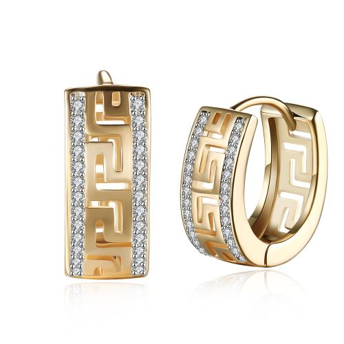 Boucles D'oreilles Zircon T Boucle En Plaqué Or 18k Pour Femme