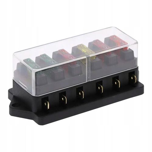Boîte à fusibles à lame ATO standard à 6 voies avec couvercle en plastique DC12V 24V PUP2457