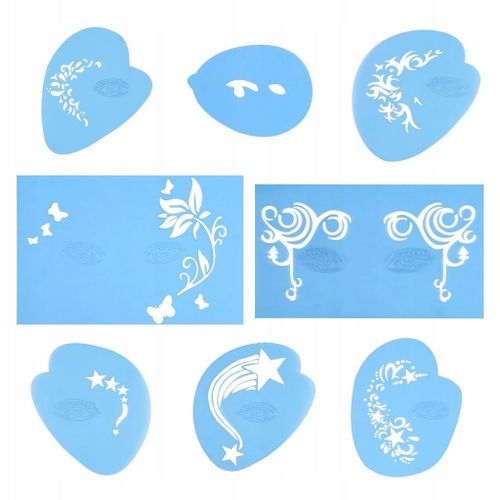 7x Pochoirs De Peinture Visage De Nombreux Motifs