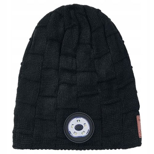 Bonnet Tricoté Chaud D'hiver Avec Lumière Led Pour Homme, Noir