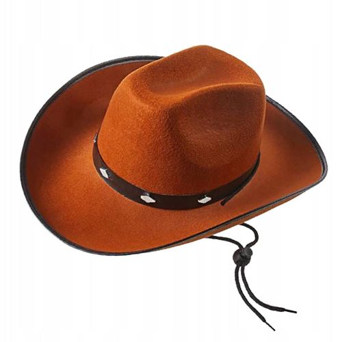 Chapeau De Cowboy En Feutre Pour Accessoires De Costume D'halloween, Déguisement, Rôle Marron