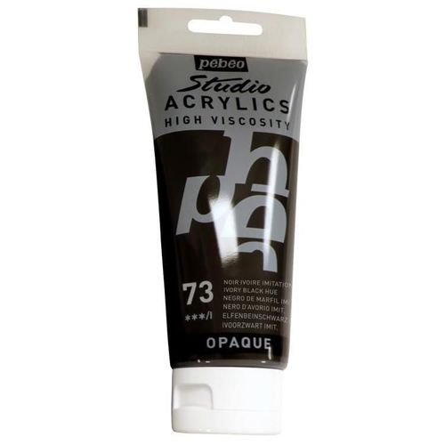 Tube De Peinture Acrylique - Noir Ivoire Imitation - Pébéo - Studio - 100 Ml