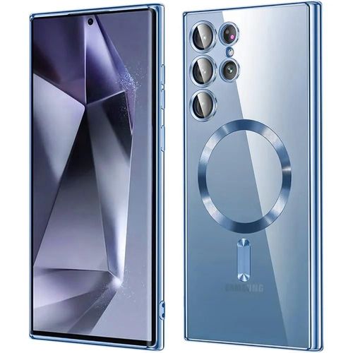 Coque Pour Samsung Galaxy S25 Ultra - Avec Protection Caméra Anneau Magnétique - Bleu - E.F.Connection