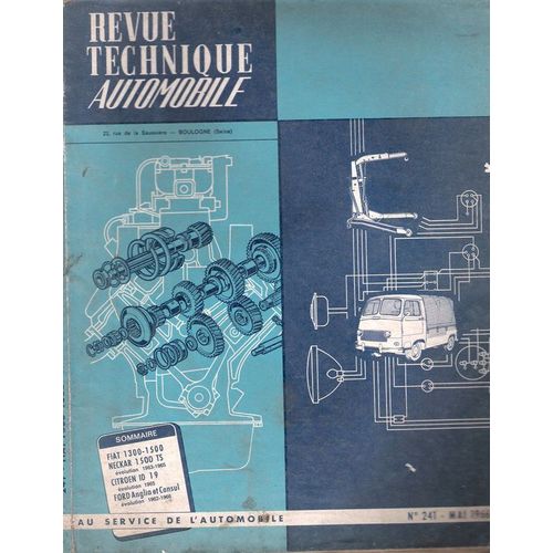 Revue Technique Automobile  N° 241 : Fiat 1300 1500 Citroen Id19