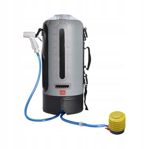Sac de douche de camping, sac de douche solaire 12L avec tuyau amovible et marche/arrêt