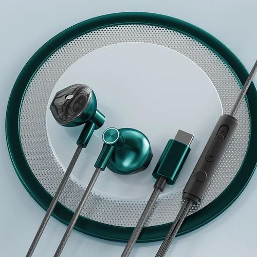 Écouteurs filaires d'origine pour Xiaomi Piston, basse, sport intra-auriculaire, 3.5mm, sauna, téléphone avec micro, casque pour téléphone, Xiaomi, Samsung, Huawei-Type-C-Green