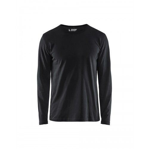 T-shirt de travail uni à manches longues 3500 100% coton - noir - MT BLAKLADER