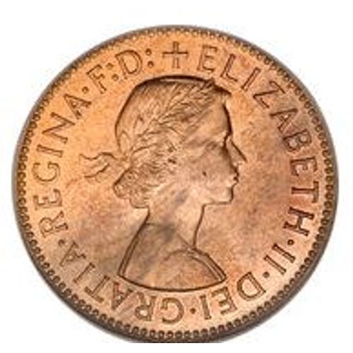 Pièce 1/2 Penny Royaume-Uni Elizabeth Il - 1955
