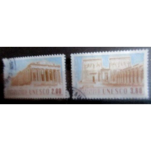 1967. Timbres De Service N°98 Et 99: Unesco Sites À Protéger