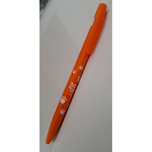 Stylo À Bille Rétractable Spa Société Protectrice Des Animaux Orange Encre Noire