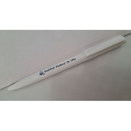 Stylo À Bille Rétractable Institut Pasteur De Lille Blanc Et Bleu Neuf