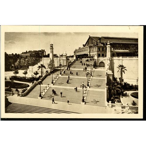 Carte Postale Marseille, Escalier Monumental De La Gare St-Charles, 1941