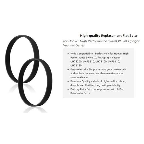 Courroies de rechange pour aspirateur pour animaux Hoover Elite Swivel XL