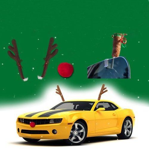Accessoire de décoration de voiture de Noël en bois de renne