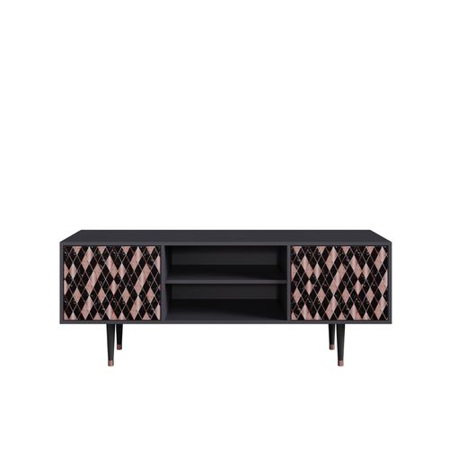Ottohome Meuble Tv Tv2-300 Antracit 2 Portes 170x48x67 Cm