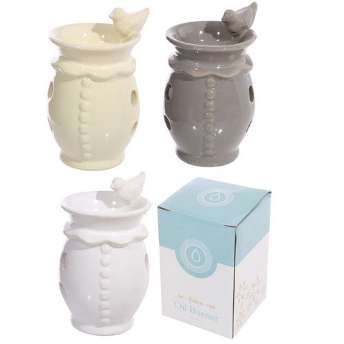 Diffuseur D'huiles Essentielles Parfum Oiseau Blanc Ou Gris Verni Aromathérapie Blanc