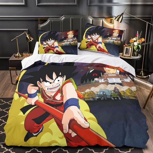 Parure De Lit D Goku Avec Taies D'oreiller Parure De Lit Avec Fermeture ¨¦Clair Housse De Couette Kingcraft En Douce ¨¤ Sang Chaud Pi¨¨Ces Pour Enfants Adolescent